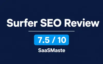 Surfer SEO review by SaaSMaste rated 7.5 out of 10