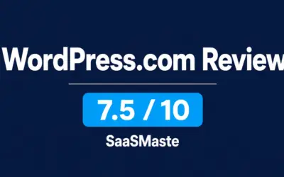 WordPress.com review by SaaSMaste rated 7.5 out of 10